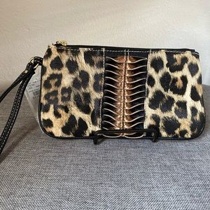 Leopard and bronze wristlet from Buckle.